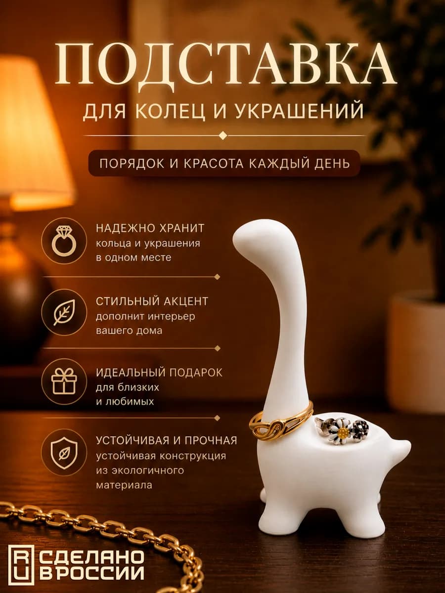 Подставка для колец и украшений держатель подарок