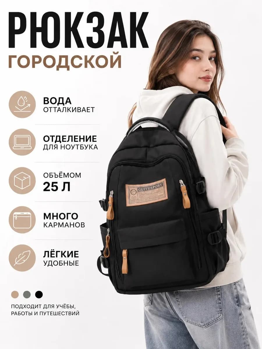 Рюкзак школьный для подростков черный