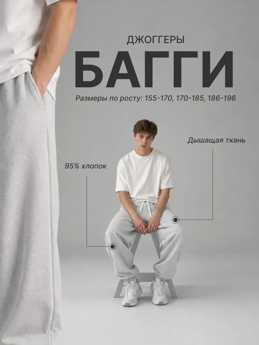 Спортивные штаны джоггеры на резинке
