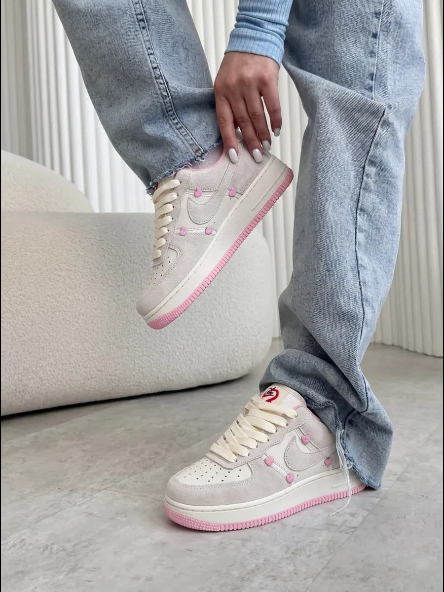 Кроссовки кеды весна air force 1 найк розовые