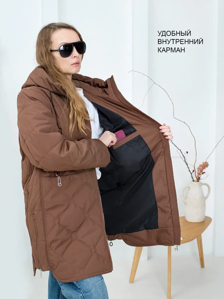 Куртка удлиненная с капюшоном