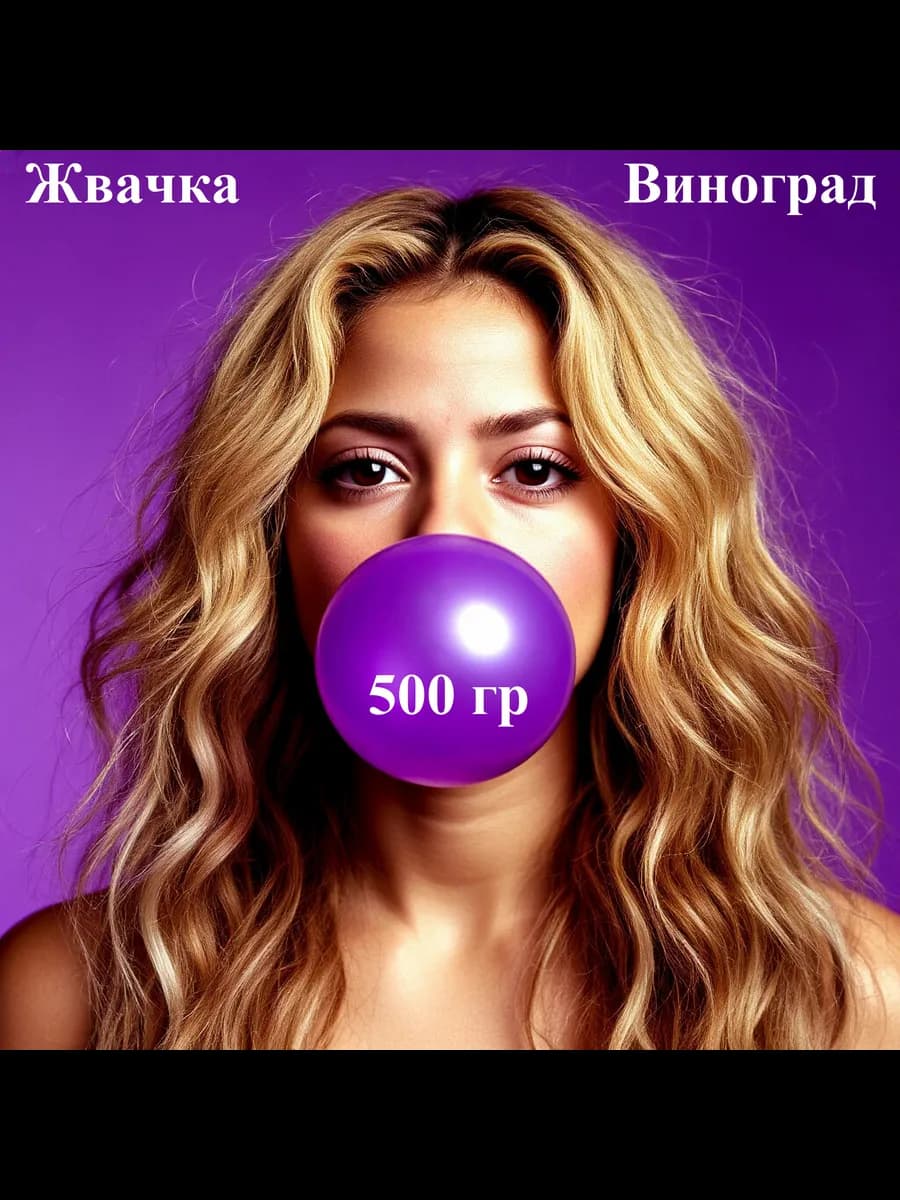500 гр жевательная резинка без сахара виноград