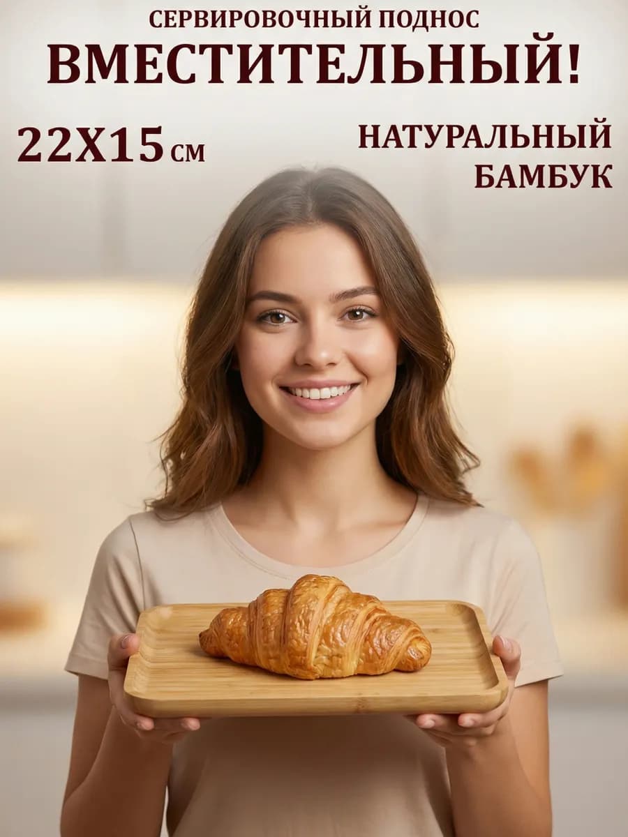Поднос из натурального бамбука