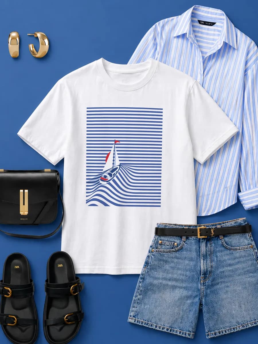 Футболка хлопковая нарядная с принтом