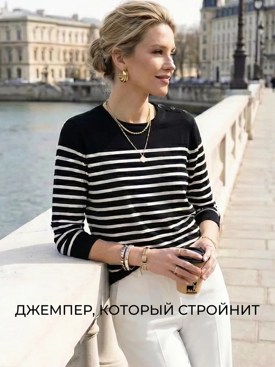 Джемпер тонкий вязаный с рукавом 3 4