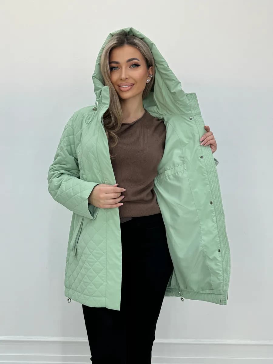 Куртка длинная осенняя с капюшоном
