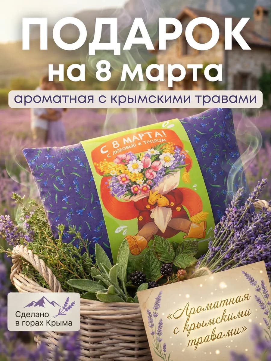 Подушка с травами подарок на 8 марта