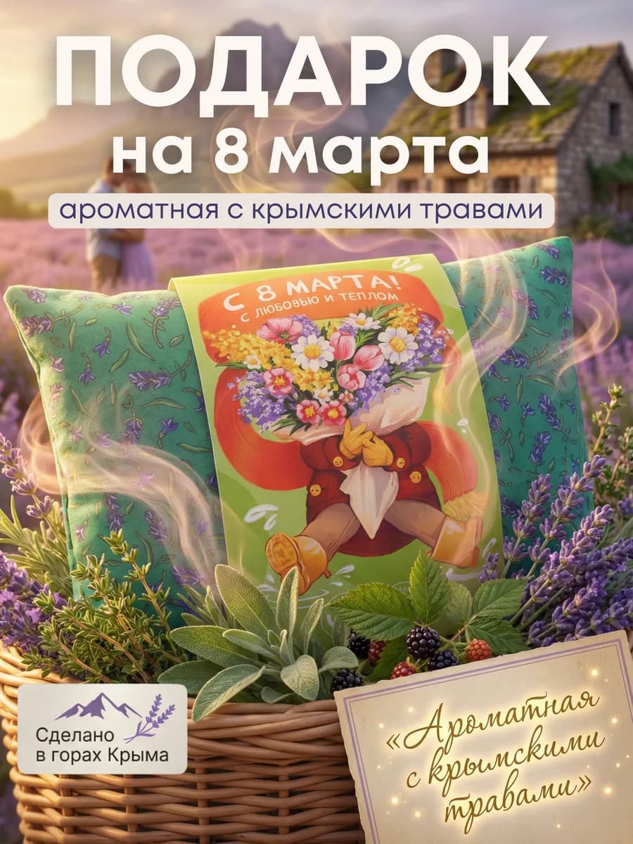 Подушка с травами подарок на 8 марта