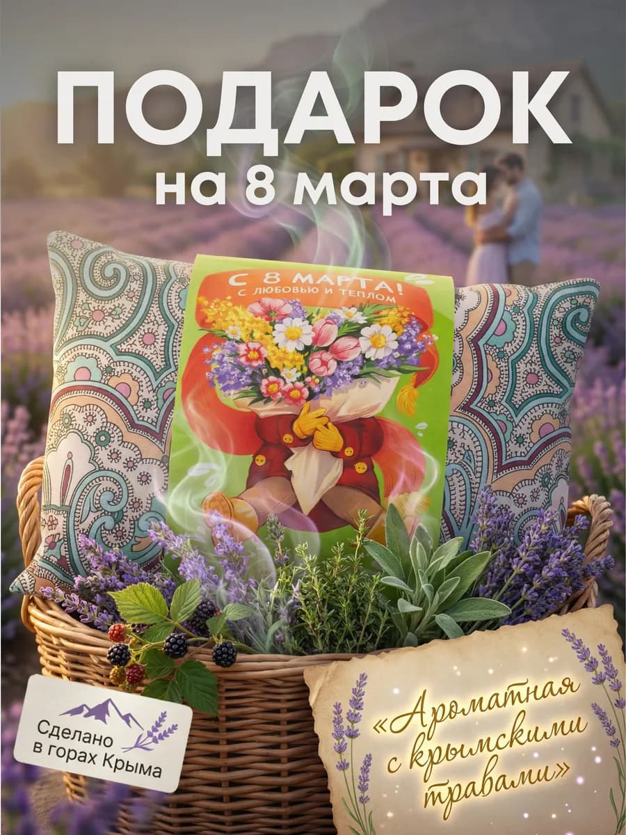 Подушка с травами подарок на 8 марта