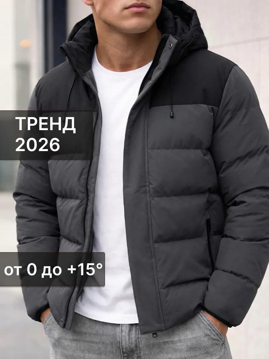 Куртка демисезонная с капюшоном утепленная