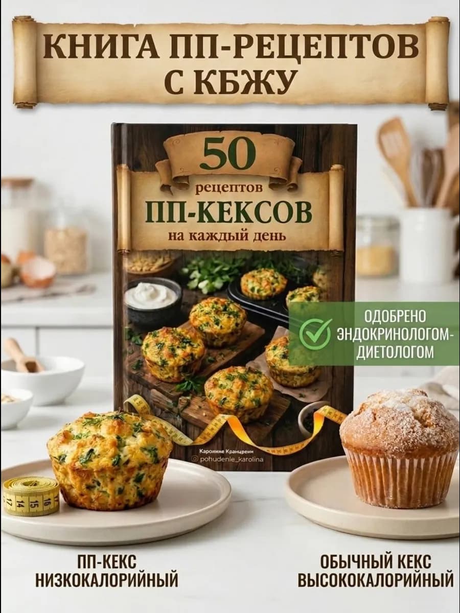 Книга 50 рецептов ПП кексов