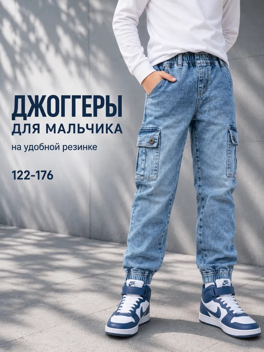 Джинсы джоггеры подростковые