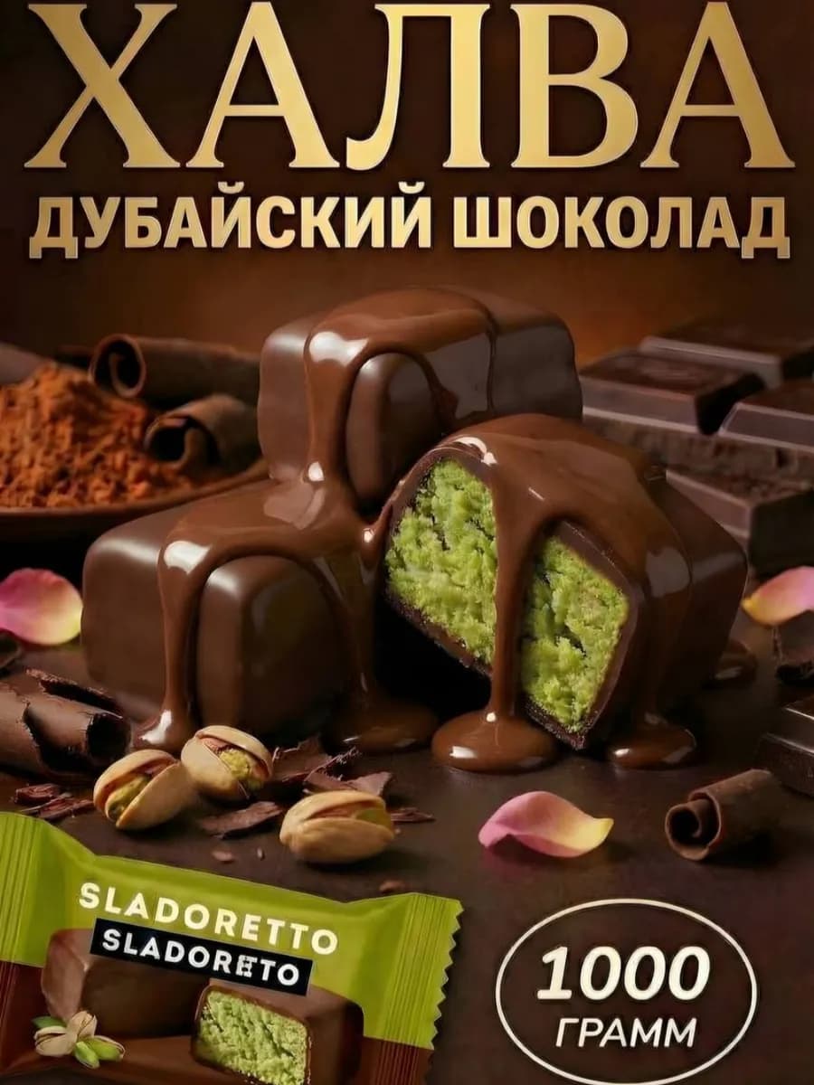 Конфеты халва арахисовая Дубайский шоколад 1000 гр