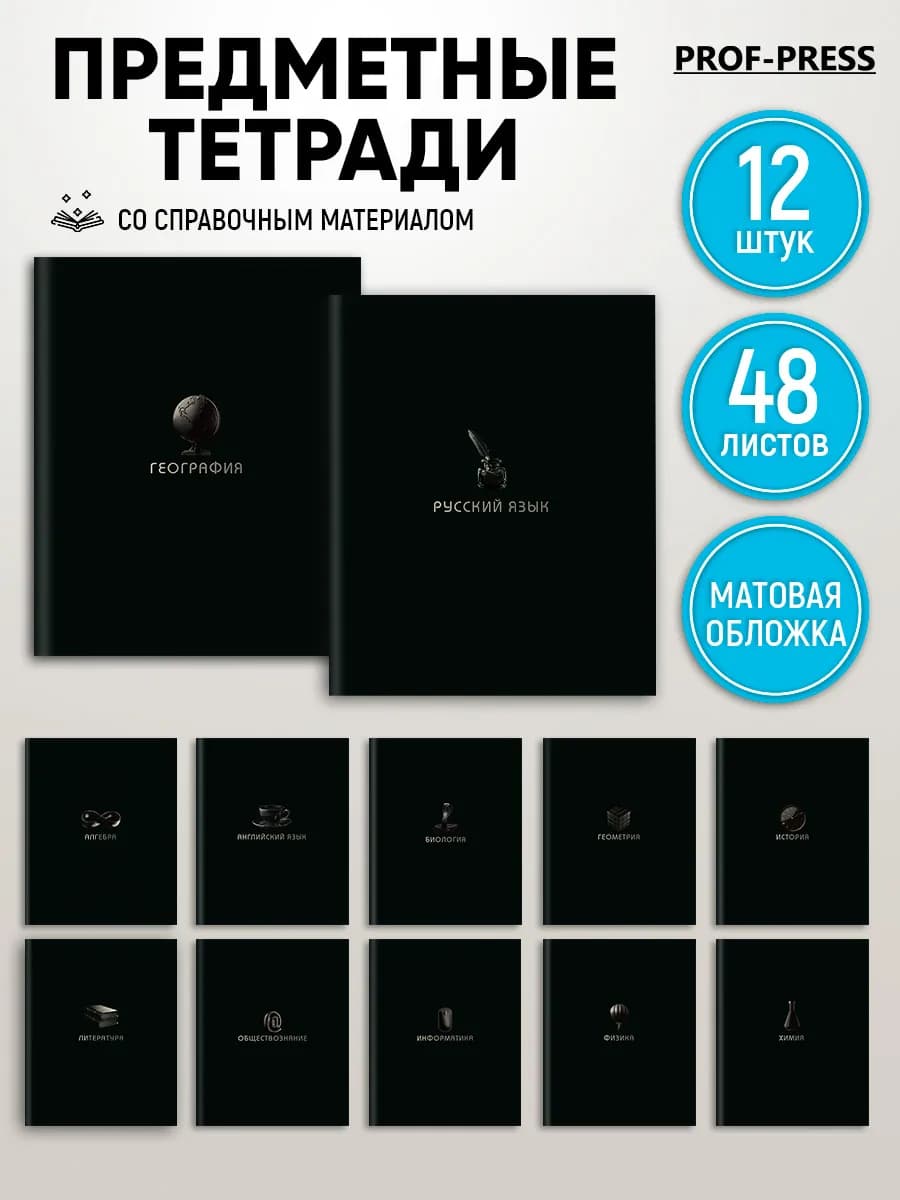 Тетради предметные 12 штук 48 листов