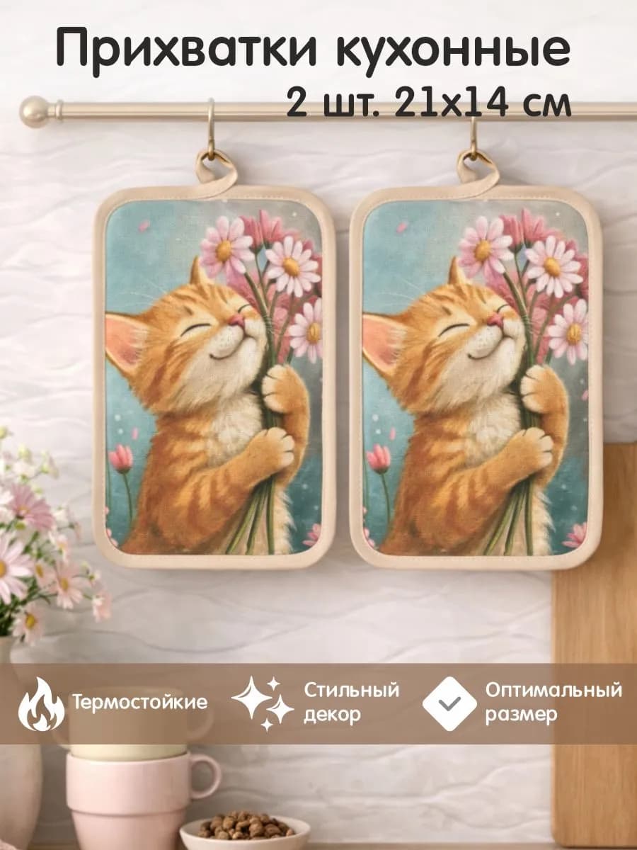 Кухонные прихватки для горячего набор 2 штуки