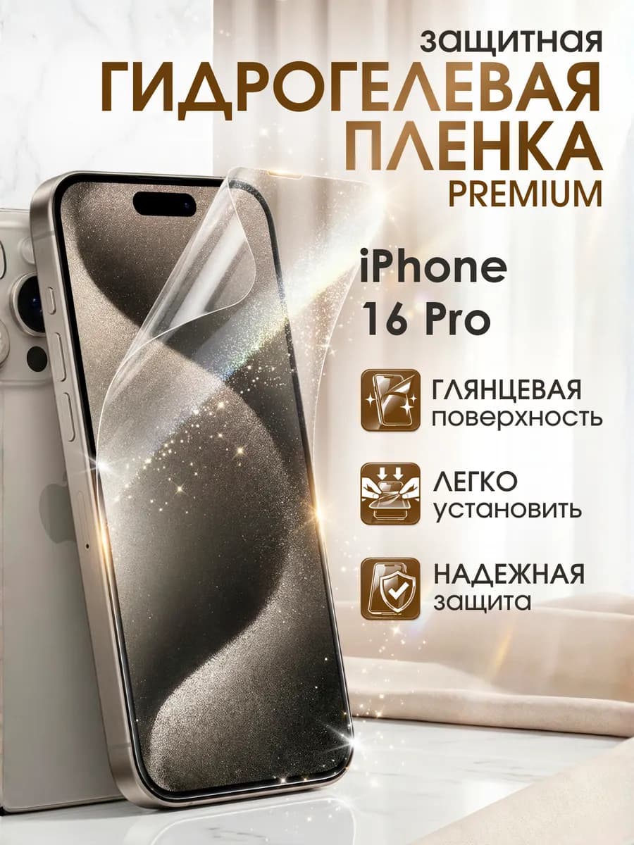 Гидрогелевая защитная пленка iPhone 16 Pro премиум