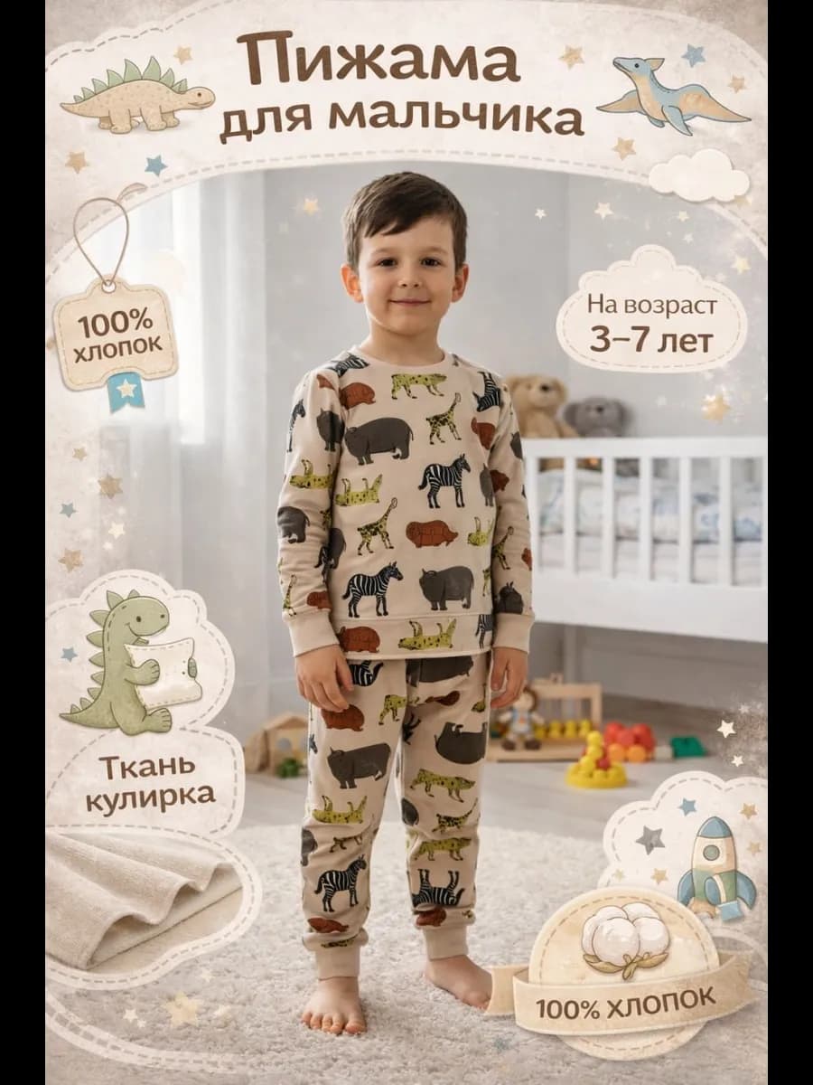 Пижама хлопковая детская