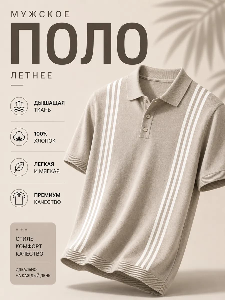 Футболка поло в полоску летняя old money