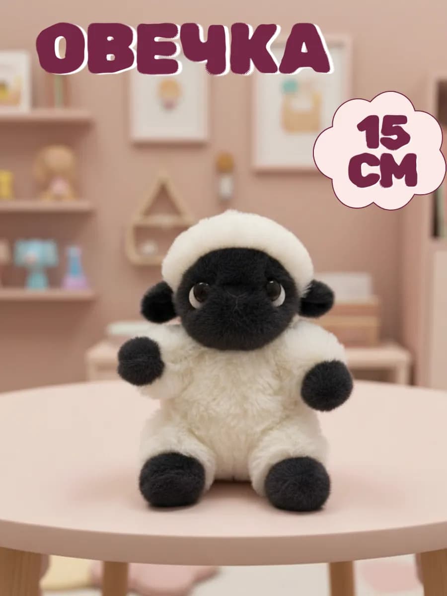 Мягкая игрушка овечка 15 см