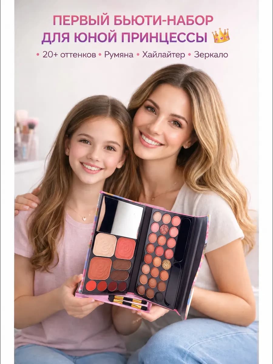 Детская декоративная косметика для девочек палетка теней