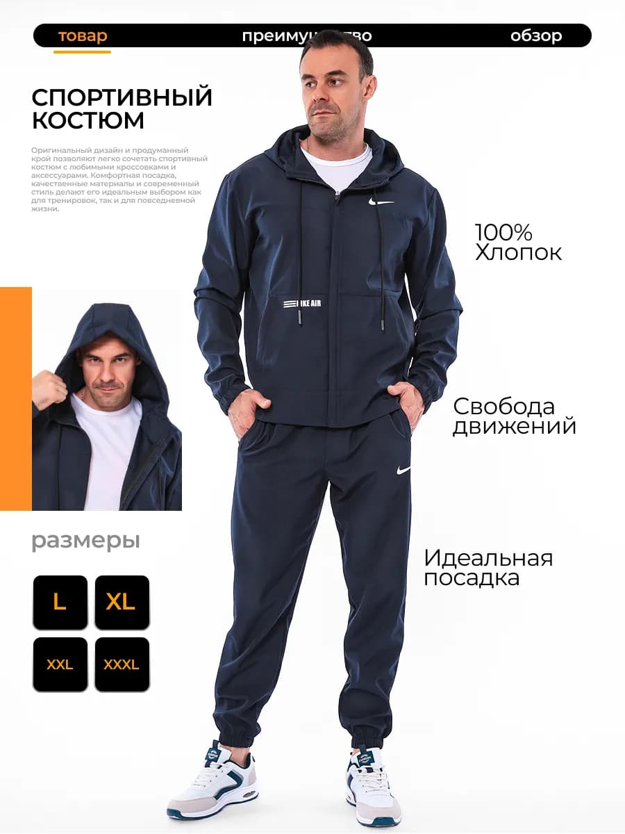 Костюм спортивный на молнии