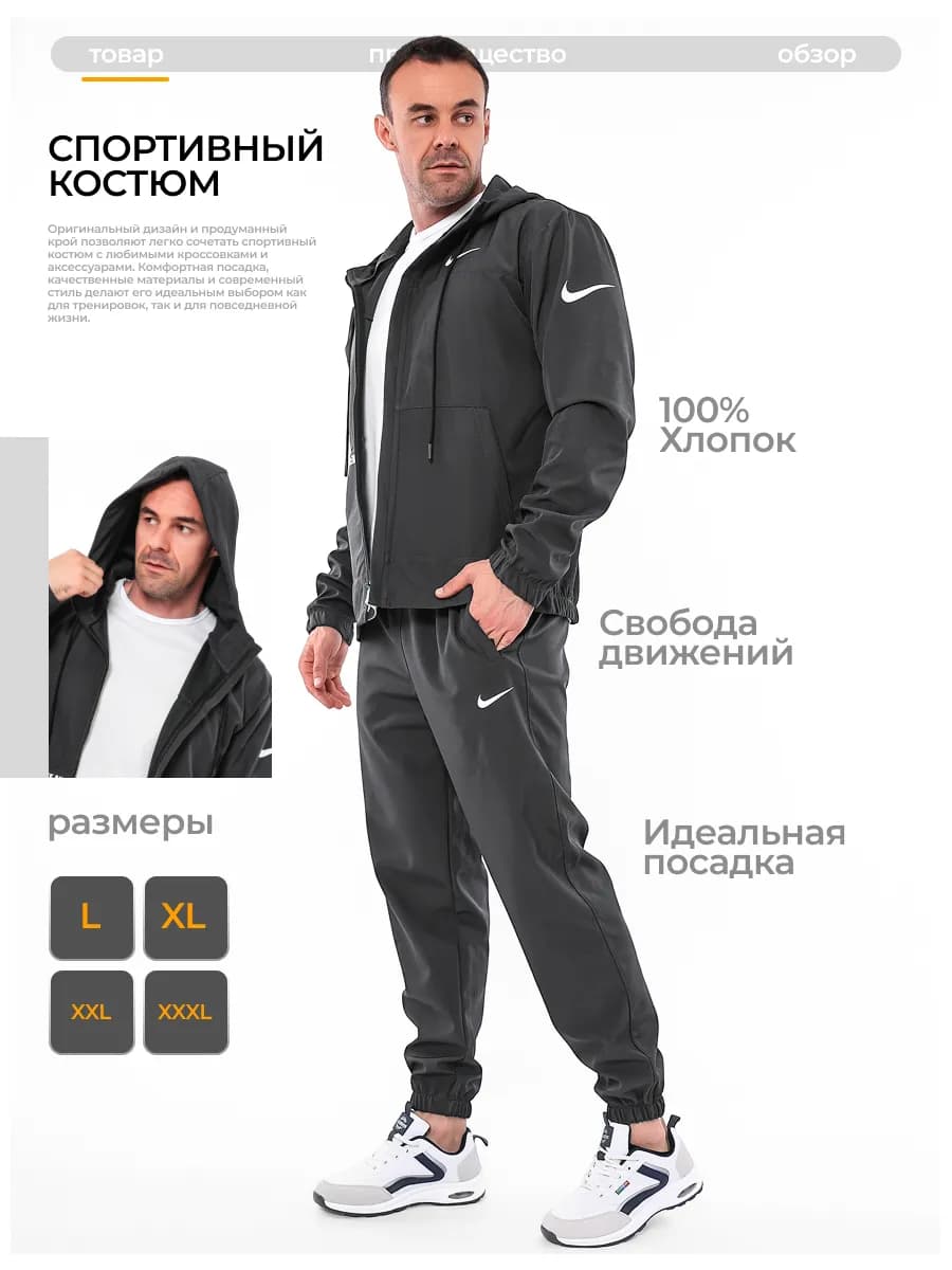 Костюм спортивный на молнии