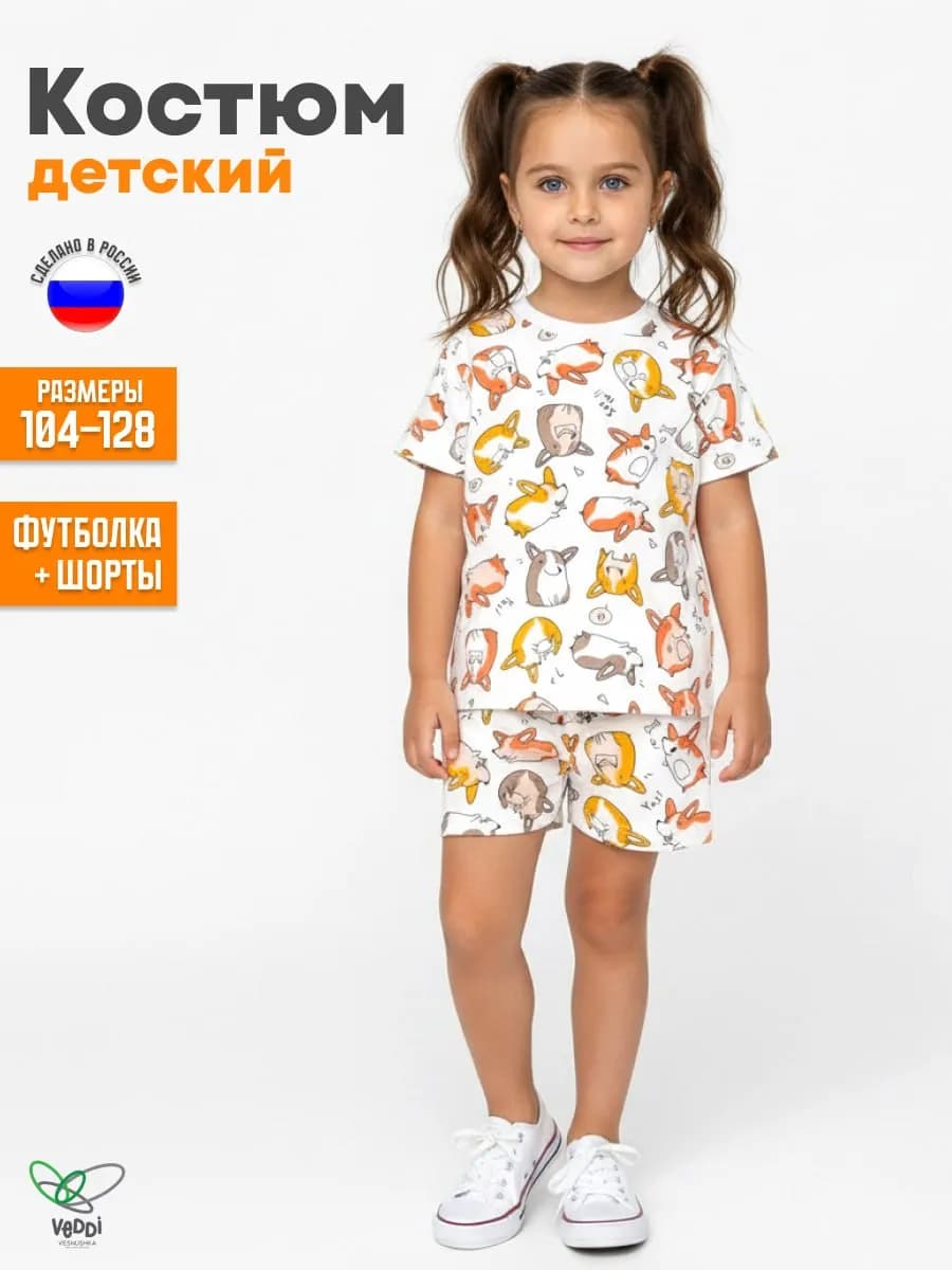 Костюм спортивный с шортами в сад
