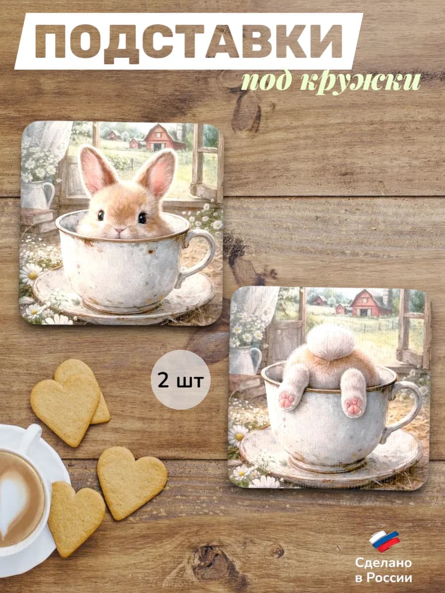 Подставки под кружки Кролик