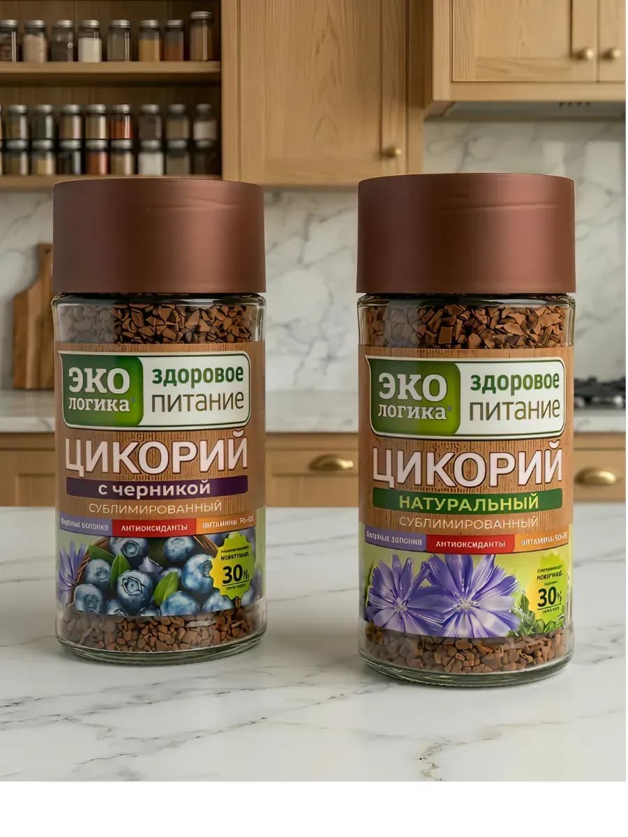 Цикорий Сублимированный Натуральный и c Черникой
