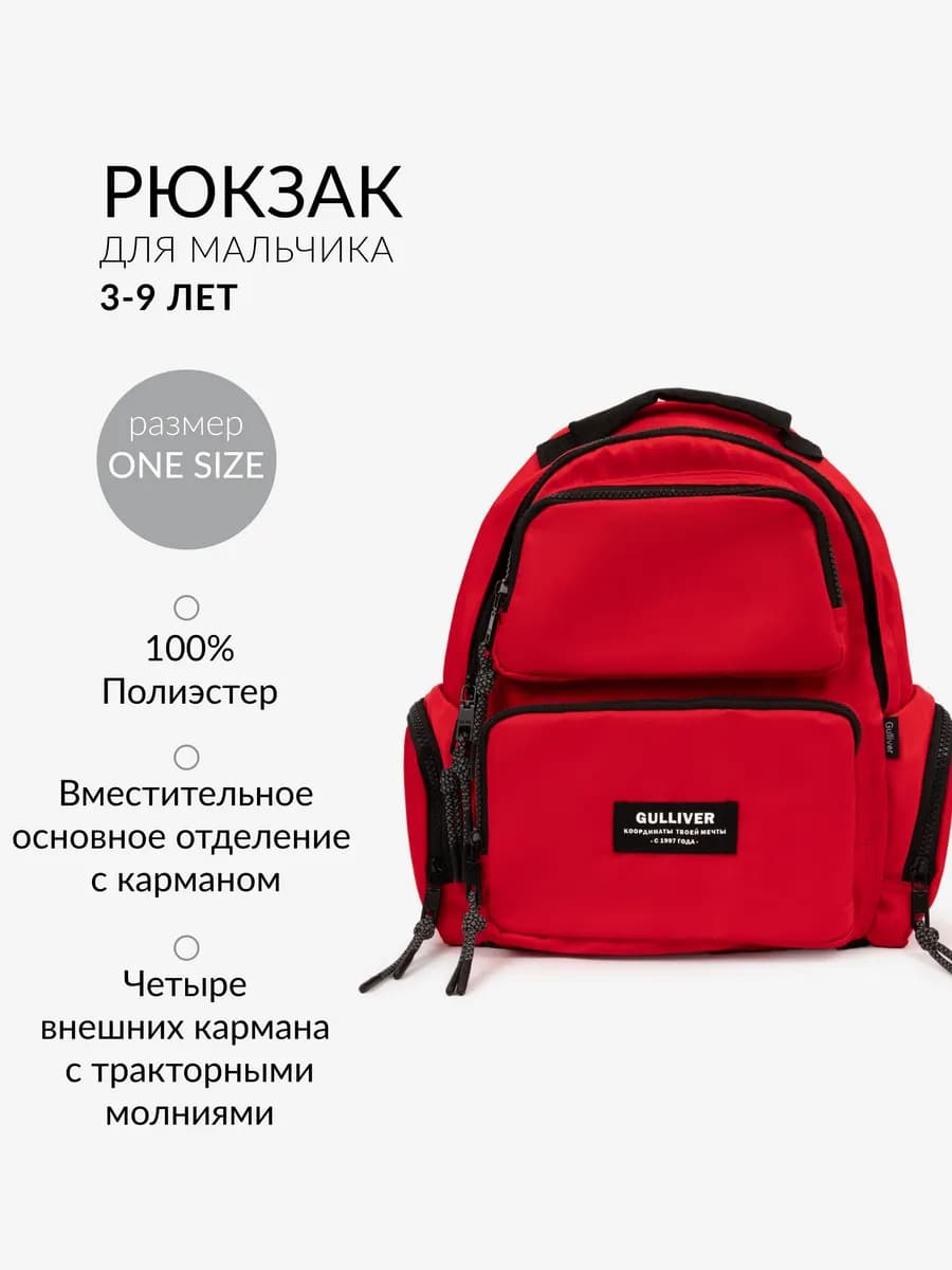 Рюкзак мягкой формы на молнии красный