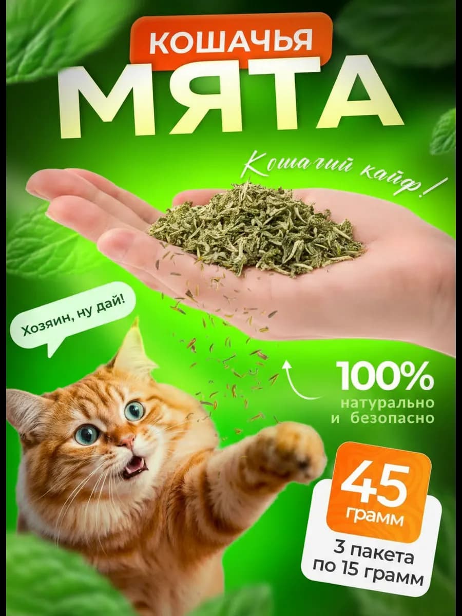 Кошачья мята 45 гр (3 пакета по 15 грамм)