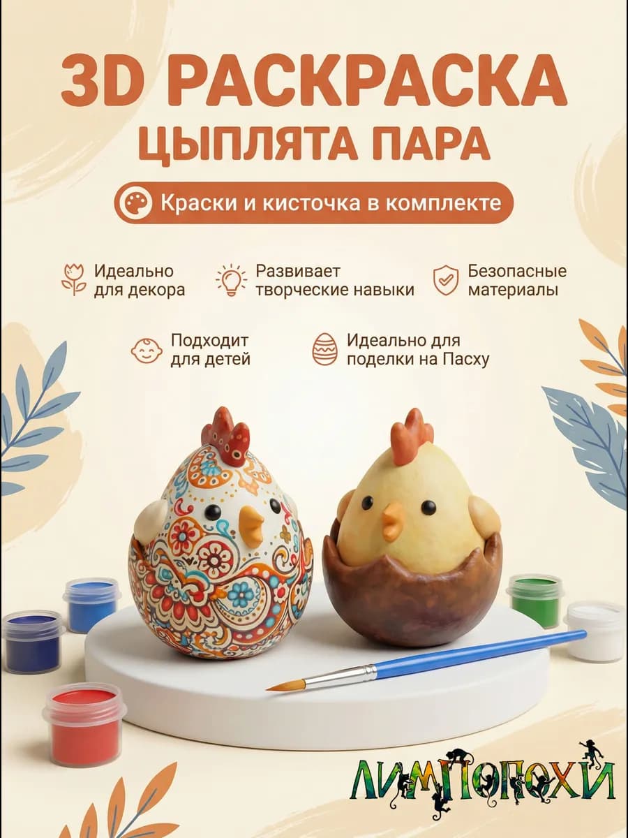 Набор для творчества Фигурка для раскрашивания "Цыплята"