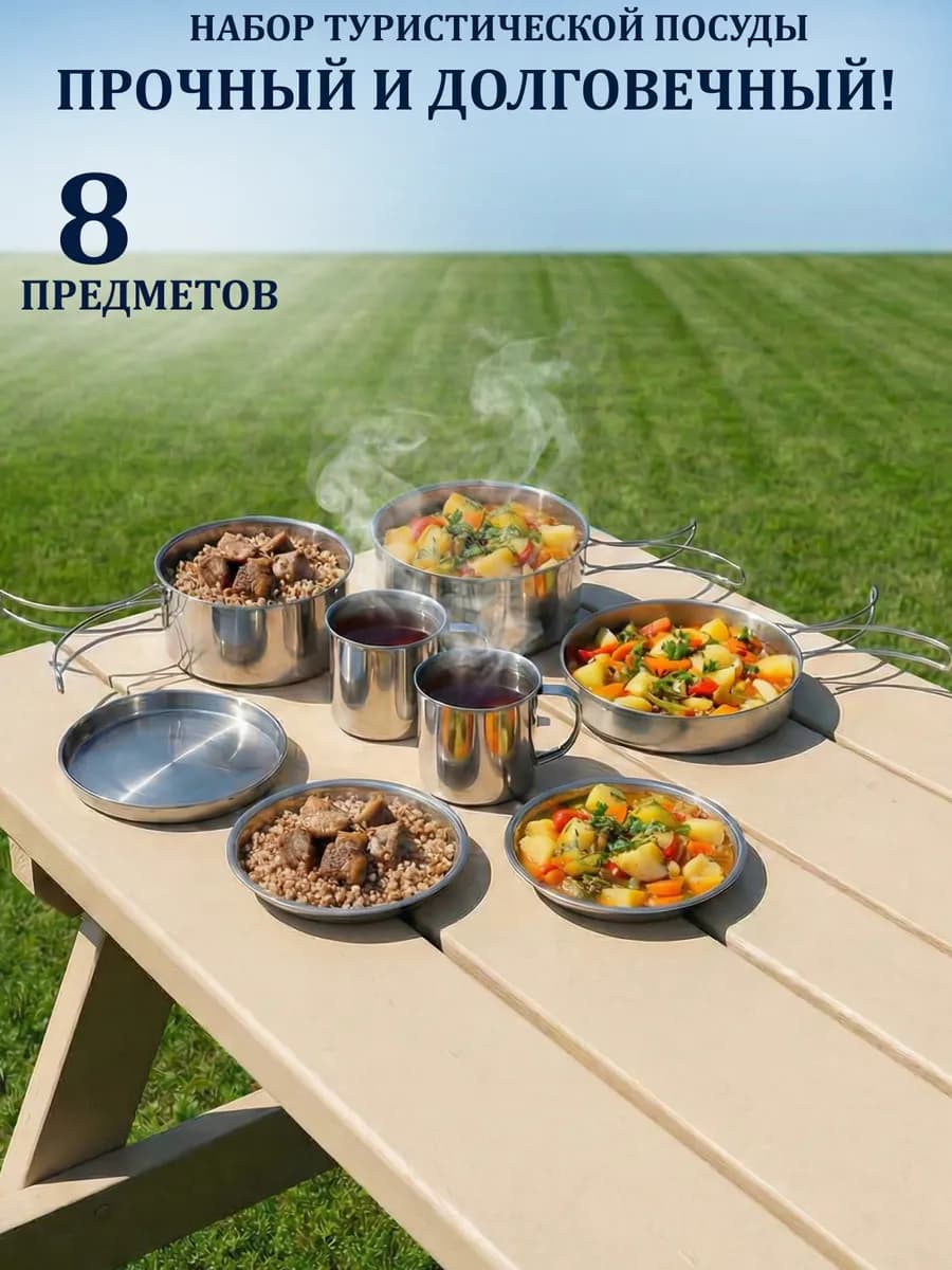 Туристическая посуда для приготовления 8 предметов