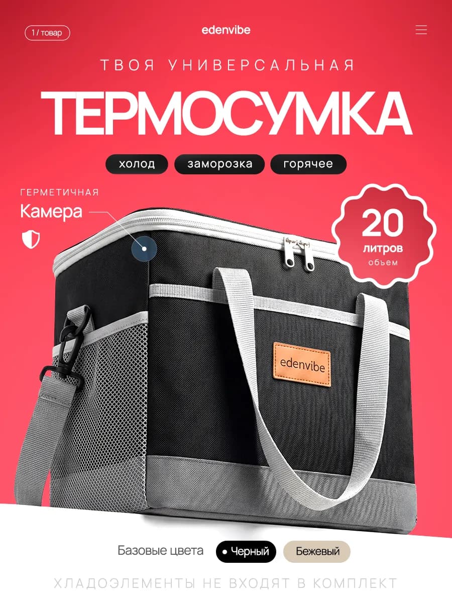 Сумка холодильник термосумка для еды и напитков 20л