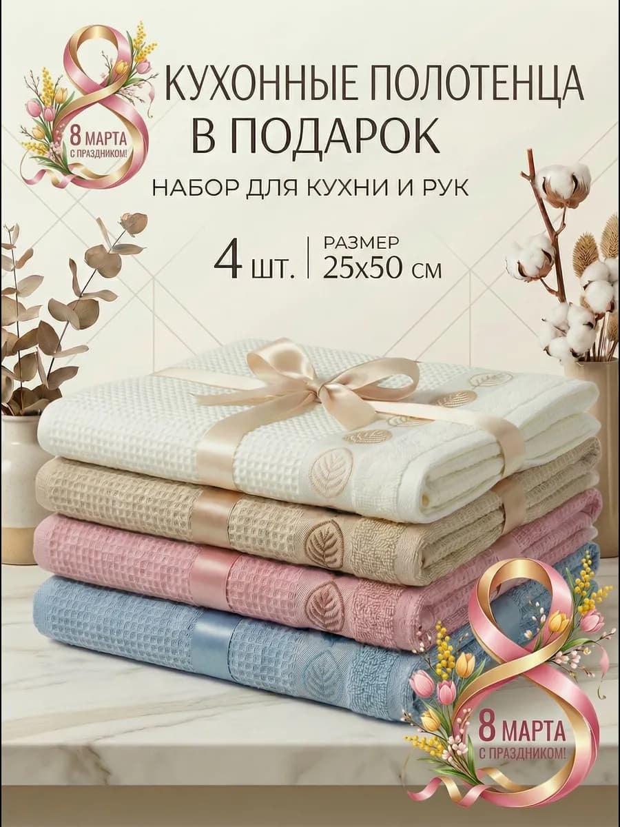 Полотенца кухонные подарок на 8 марта