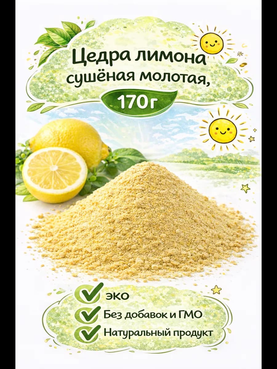 Цедра лимона сушёная молотая, 170 г