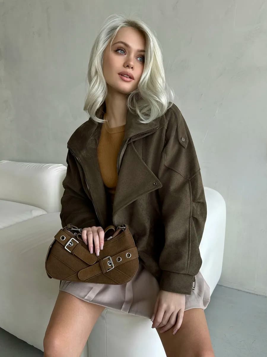 Косуха замшевая удлиненная