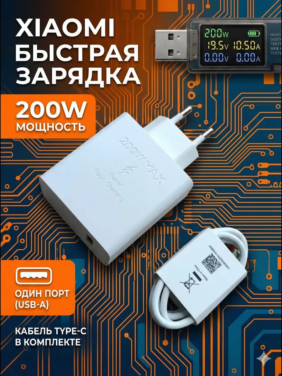 Быстрая зарядка Xiaomi 200W блок питания