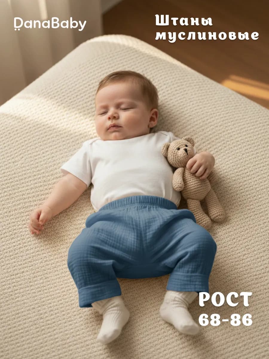 Штанишки муслиновые для новорожденного