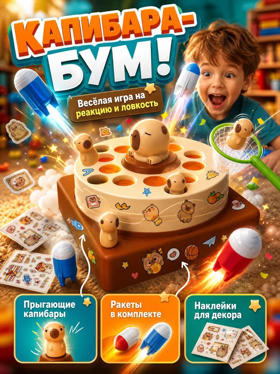 Интерактивная игрушка для детей прыгающие капибары