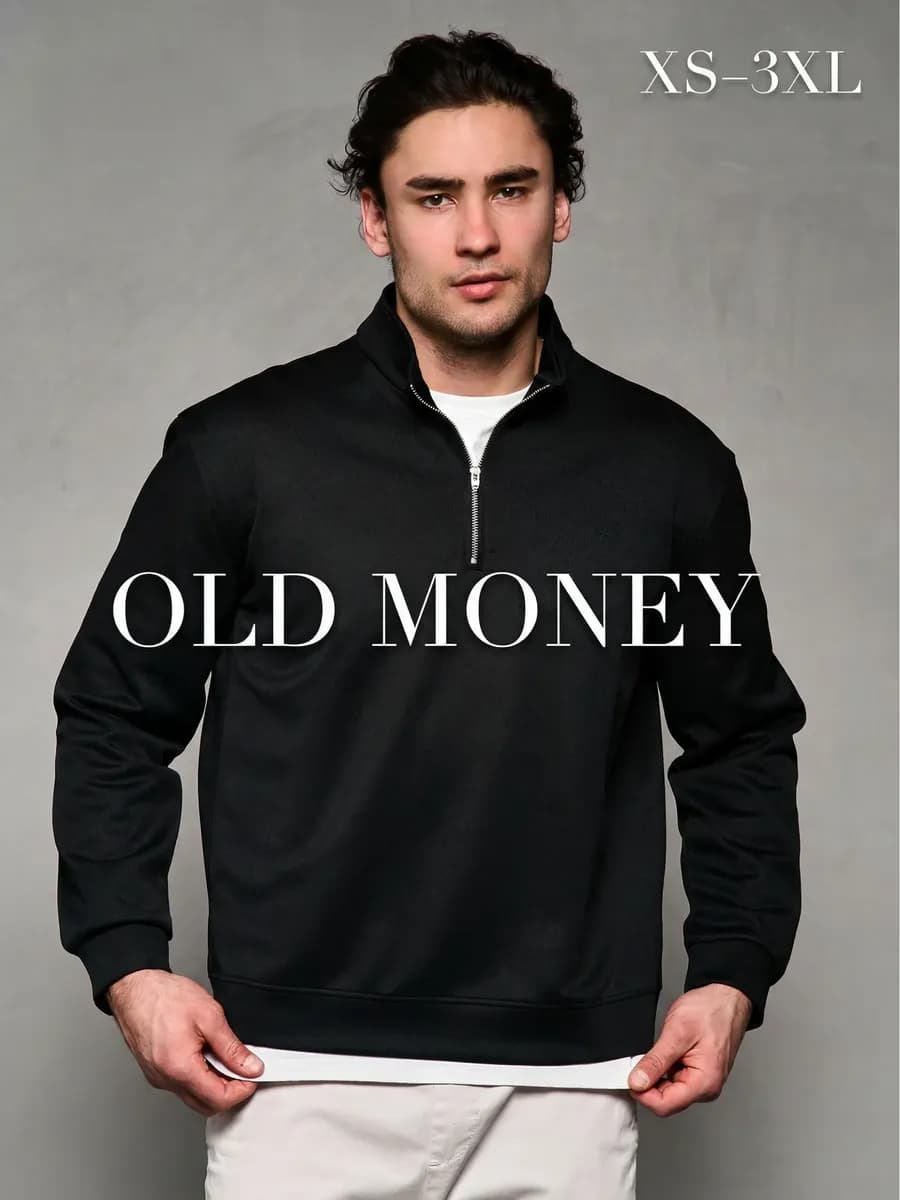 Свитшот на молнии кофта Old Money полузамок