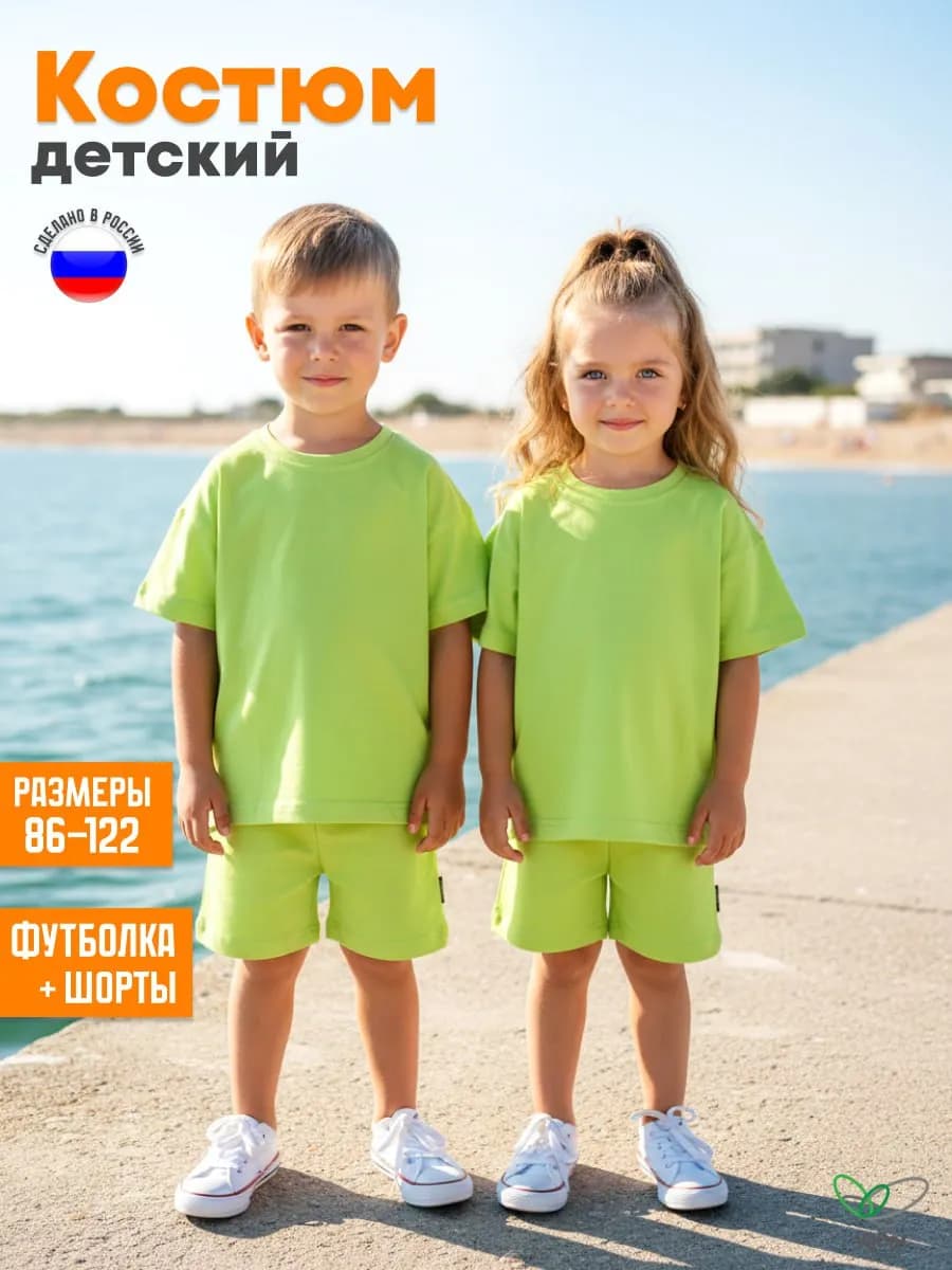 Костюм детский двойка футболка с шортами