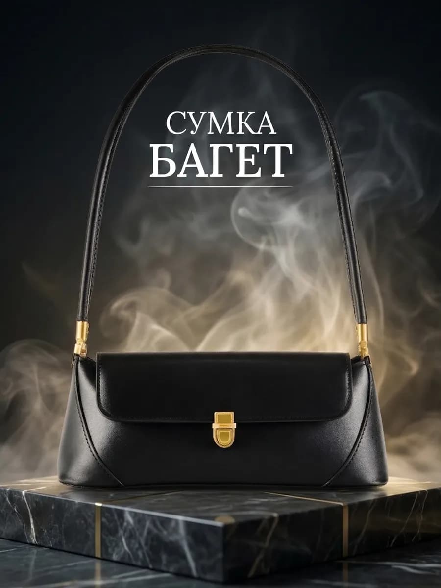 Сумка багет на плечо маленькая
