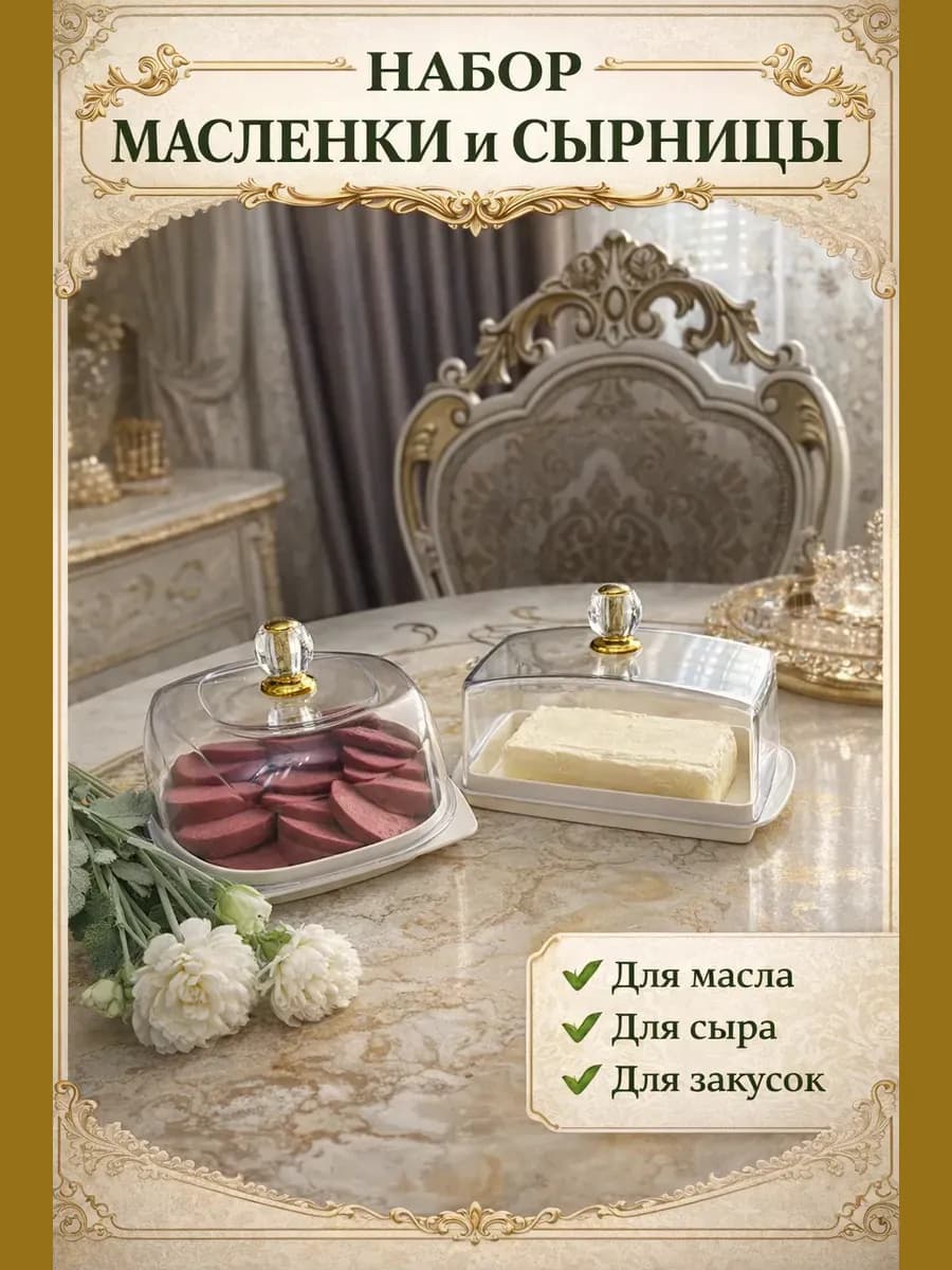Сырница и масленка с крышкой