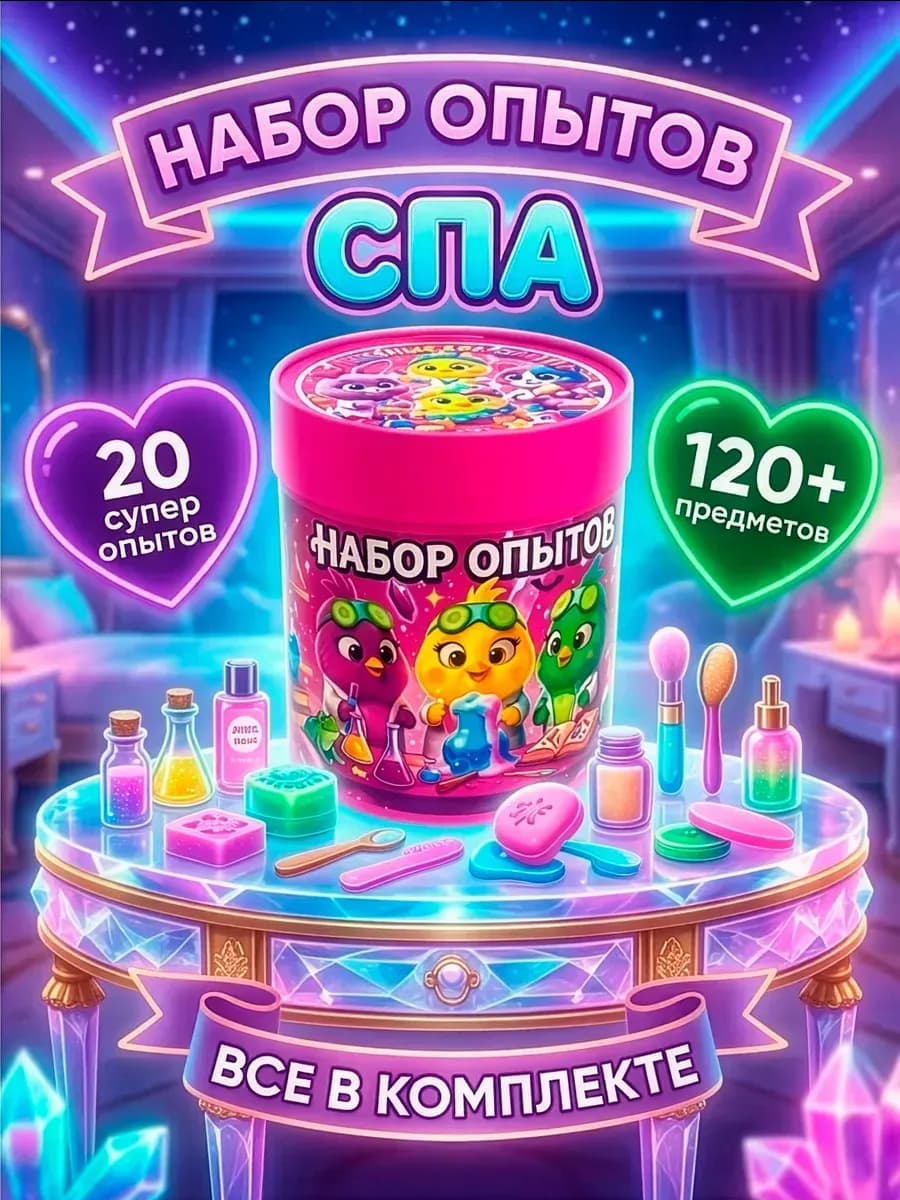 Набор опытов и творчества для девочек СПА лаборатория