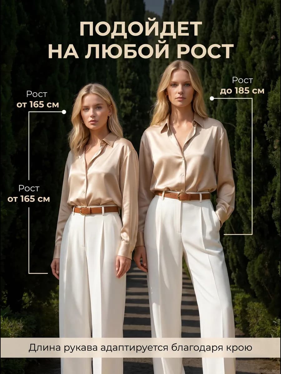 Рубашка блузка оверсайз шелковая