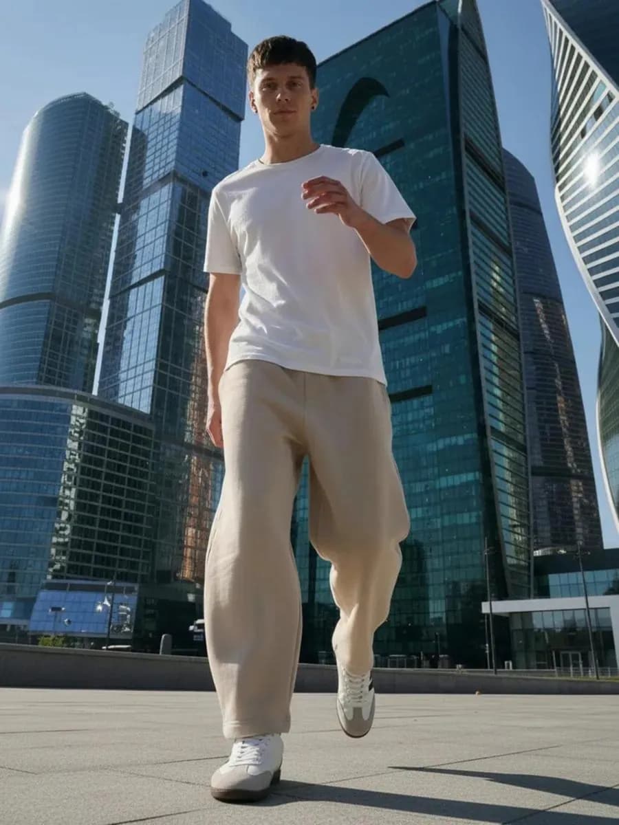 Спортивные широкие брюки с начесом