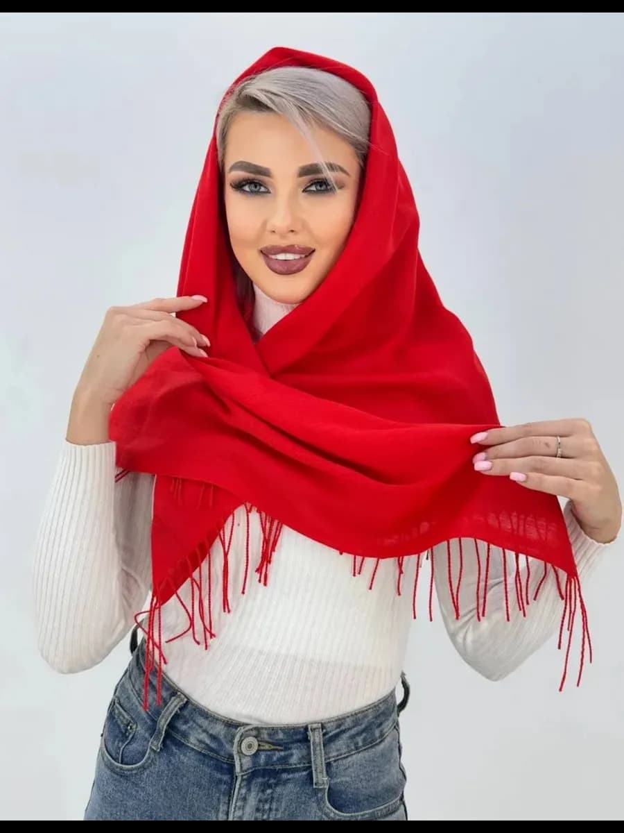 Платки однотонный кашемир тонкий 110*110см