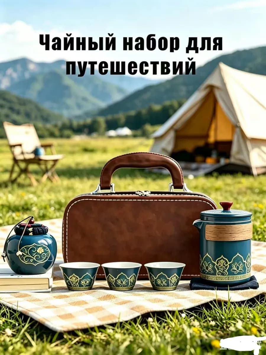 Дорожный чайный сервиз 3 персоны кейс
