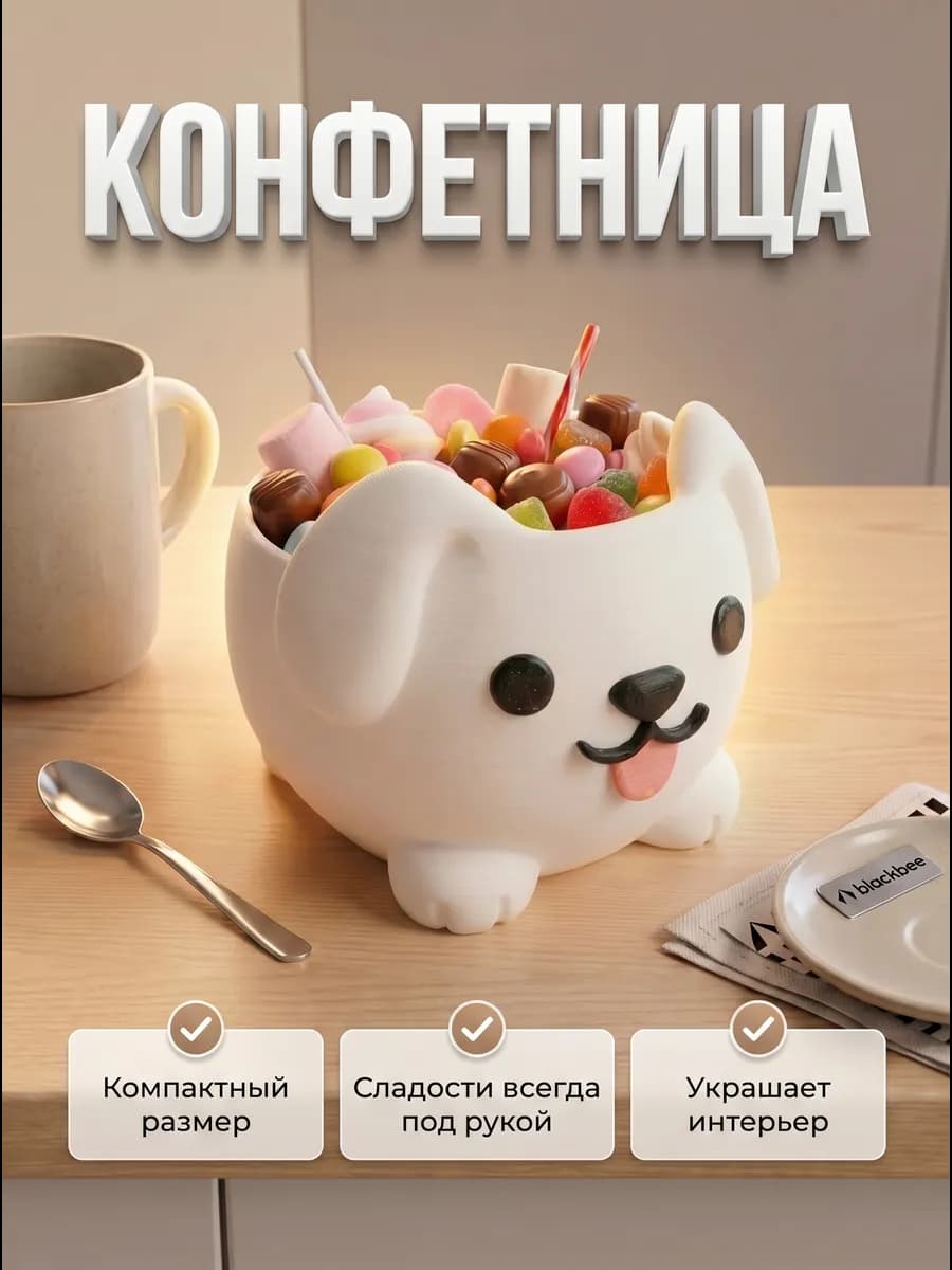 Конфетница декоративная собачка